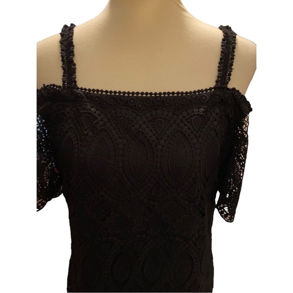 WHBM Lace Overlay Cold Shoulder Dress - Picture 8 of 16